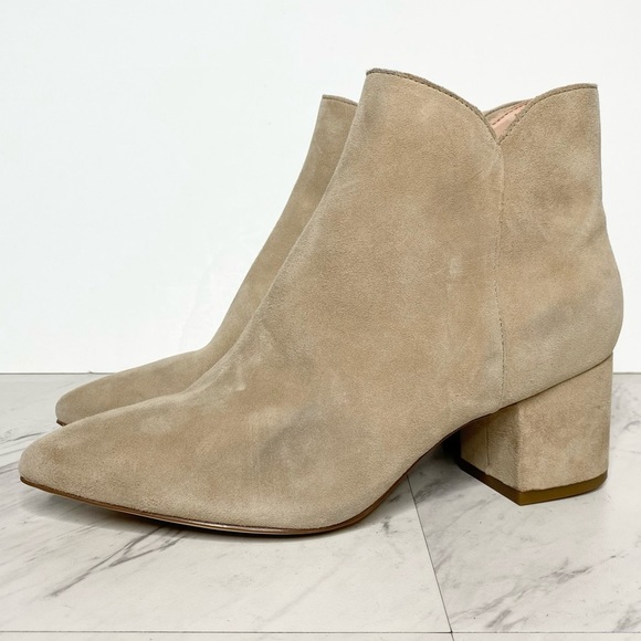 Cole Haan Elyse Tan Suede Pointy Toe Bootie 7 1/2 B - Picture 1 of 14